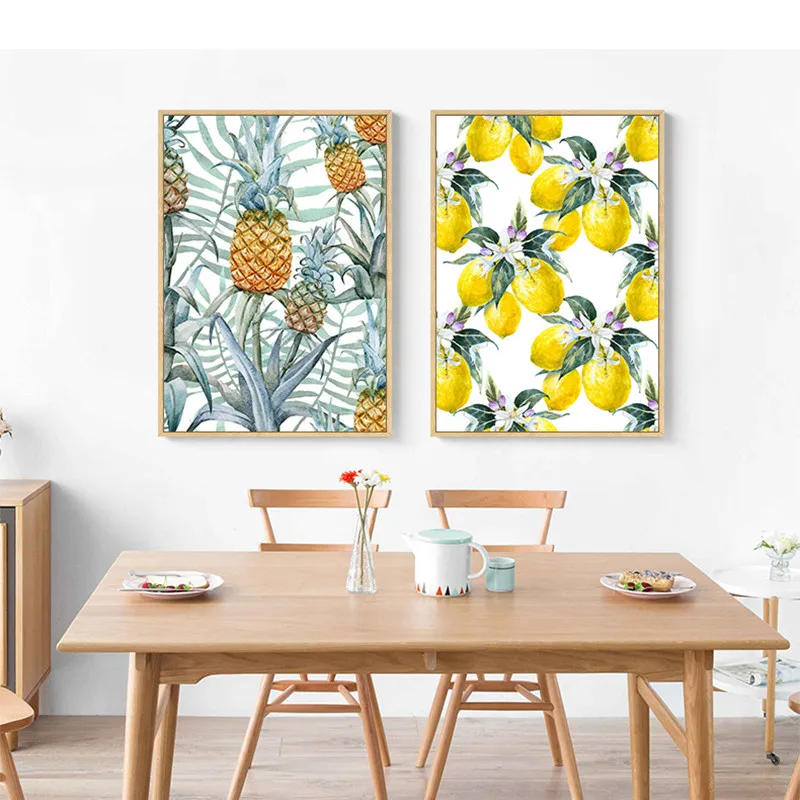 Nordic Apple Watermelon Pear Canvas Painting Poster Print Modern Wall Art Pictures For Living Room Bedroom Aisle Dinning Room