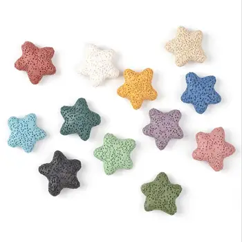 

25mm Colorful Starfish Lava Stone Bead For DIY Essential Oil Diffuser Bracelet Necklace Earrings Making