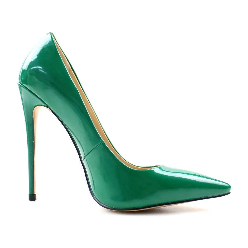 Aiyoway/женские туфли-лодочки из лакированной кожи на высоком каблуке с острым носком модная женская обувь на тонком каблуке вечерние Клубные ботинки слипоны зеленого цвета