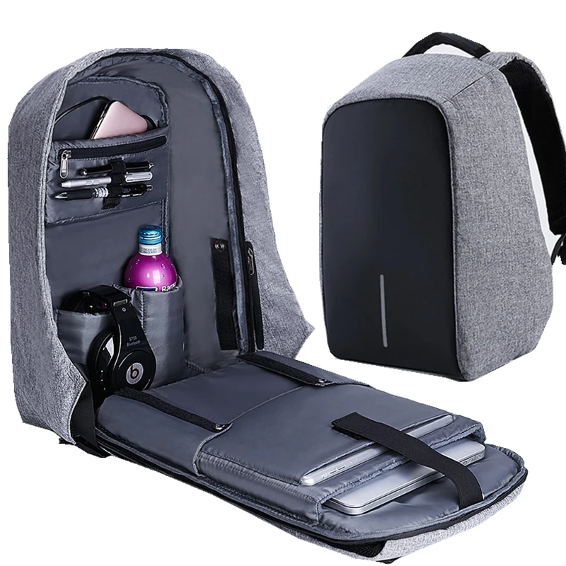 

2019 Waterproof Men Laptop Backpacks 15inch Multifunction Anti theft Backpack USB Charging Male Travel School Backpacks
