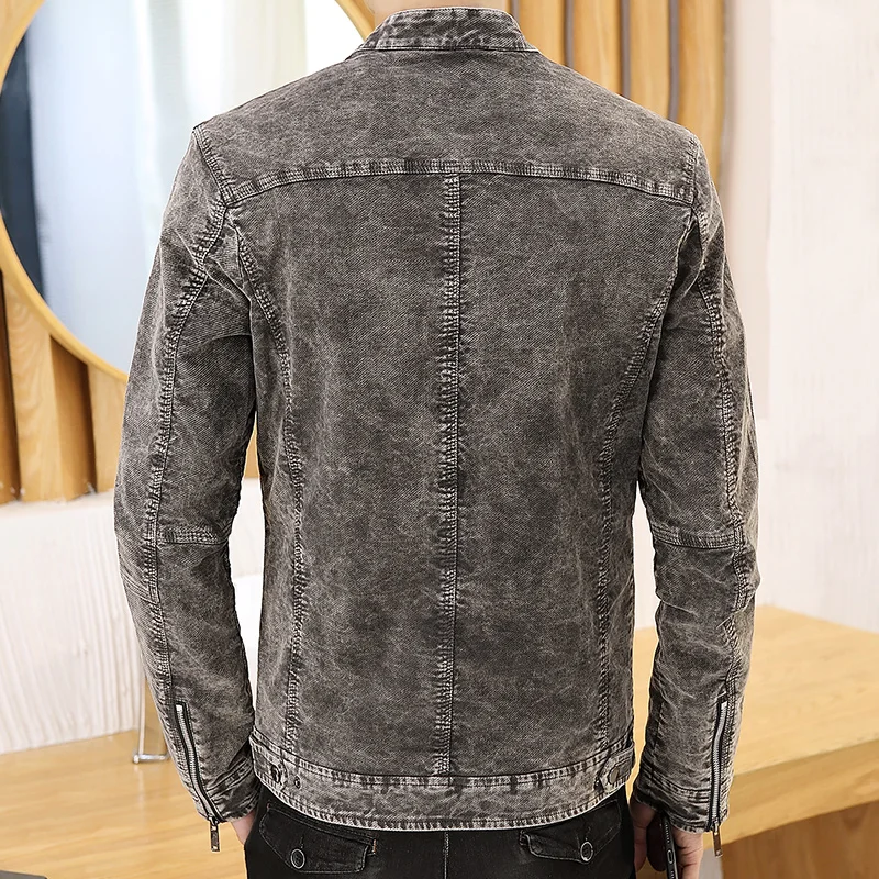 Men's Jackets Spring Autumn Korean Trend 2018 New Slim Standing collar Men's Vintage Denim Jackets S-3XL Men's Jackets Spring Autumn Korean Trend 2018 New Slim Standing collar Men's Vintage Denim Jackets S-3XL