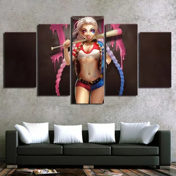 

HD printed 5 piece anime canvas wall pictures for living room modern sexy canvas art posters and prints free shipping