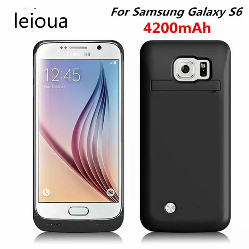 Для samsung Galaxy S6 edge Мощность зарядным футляром 4200 мА/ч ультра тонкий Быстрый