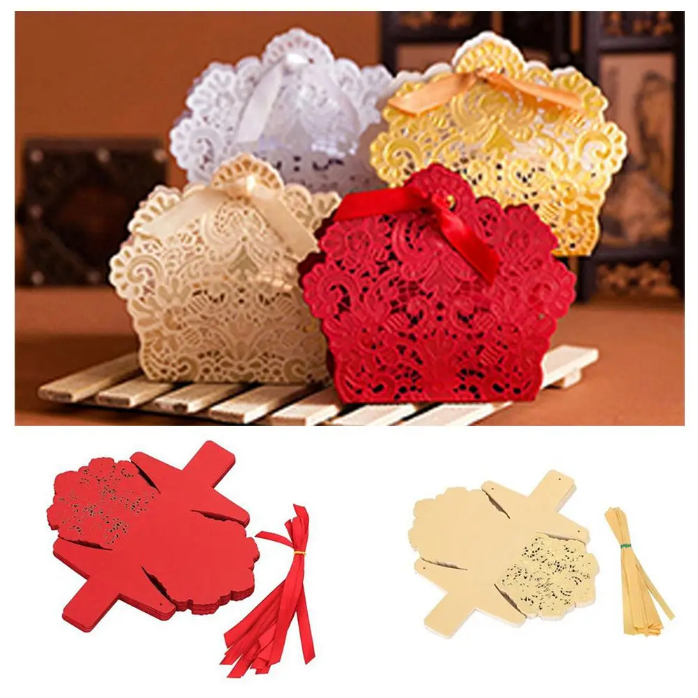 

50pcs Hollow Candy Box Exquisite Wedding Party Candy Chooklate Cookies Favor Bags Boxes Home Festive Party Supplies