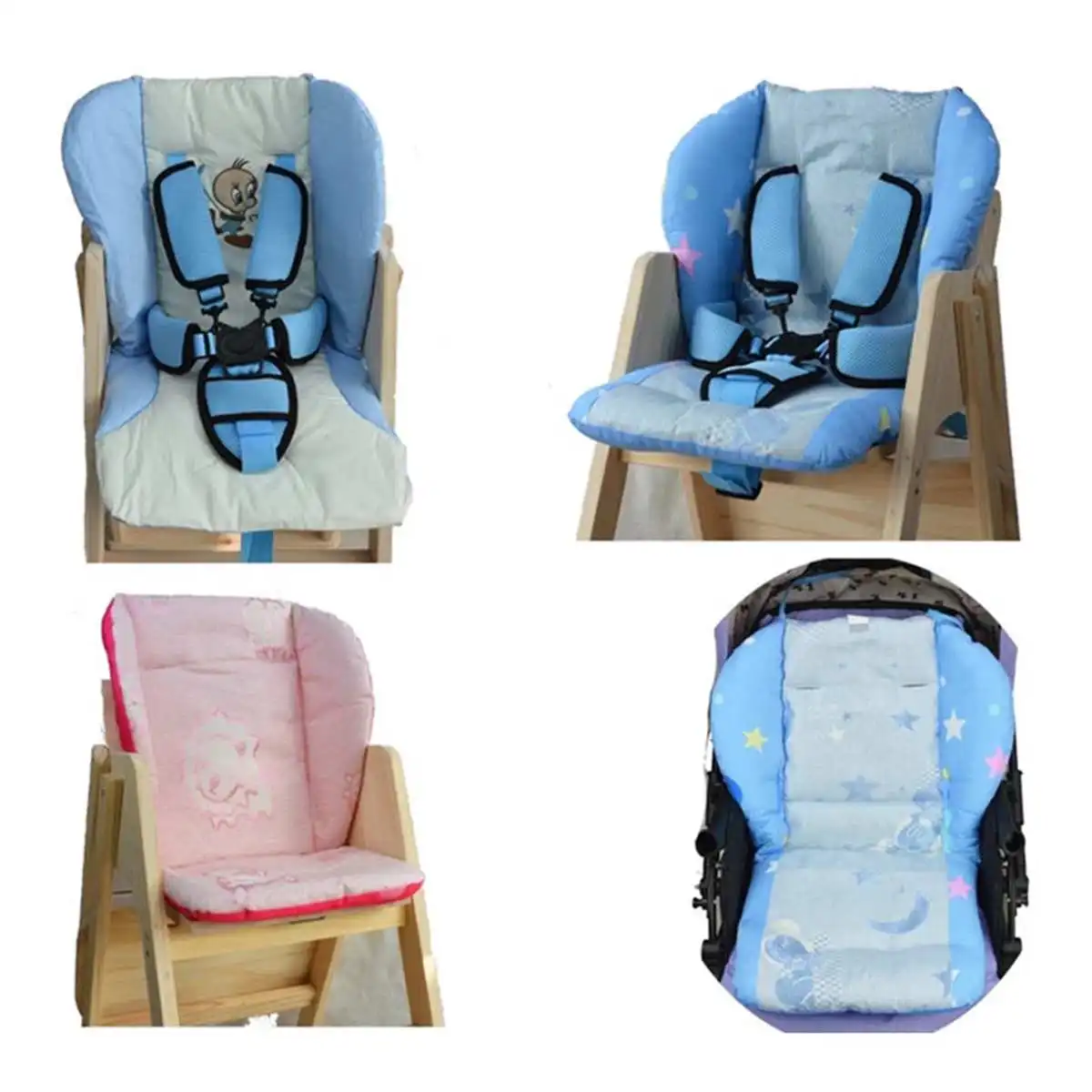 Детский чехол для подушки для стульев, съемный коврик для стульев, складной чехол для кормления, подушка для коляски из чистого хлопка