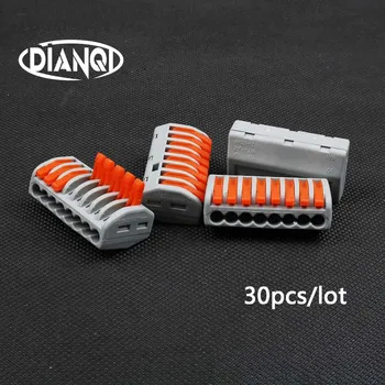 

30Pcs PCT-218 PCT218 222-418 Universal Compact Wire Wiring Connector Connectors 8 pin Conductor Terminal Block With Lever