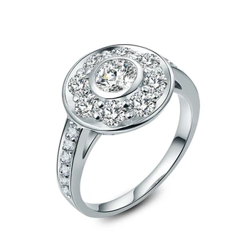 

2.5CT Pure 14k Gold Flower Style Authentic Simulate Diamond Women Wedding Ring Elegant Bride Wedding Man-Made Diamond Jewelry