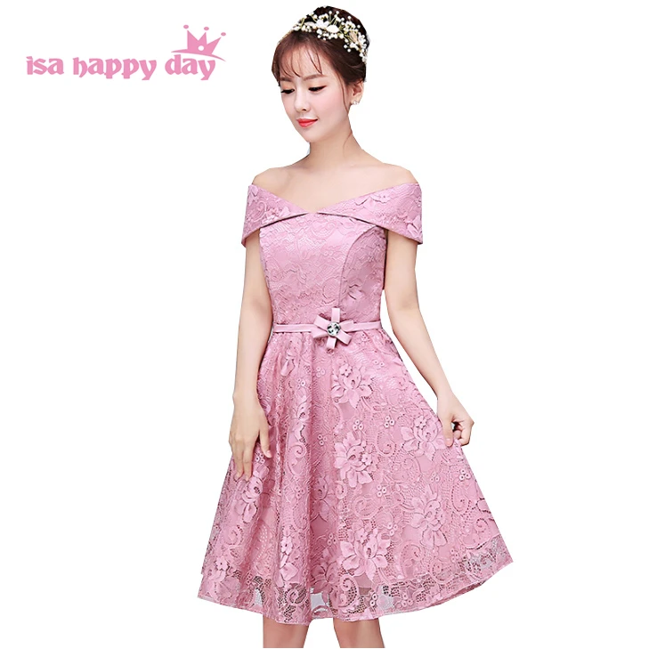 new arrival bridal sister boat neck gown short blush dress special