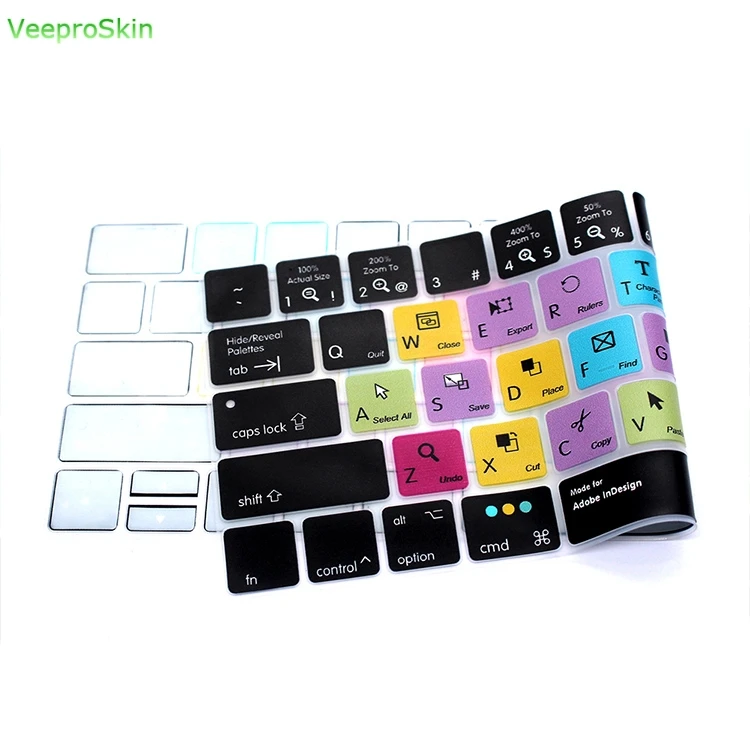 For Macbook Touch Bar A1706 / A1707/A1989/A1990 Adobe Indesign Function Shortcut Hot Key Silicone Keyboard Cover Keypad Skin | Компьютеры