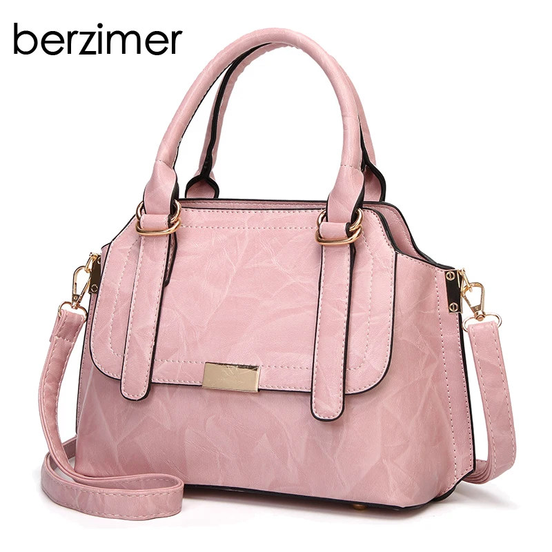 

BERZIMER Super Elegant Women Handbag Gorgeous Shoulder Bag Stylish Black Red Green Wine Red Orange Pink Tote Bags for Women 2018