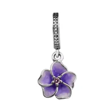 Fit Pandora Браслеты DIY бусины для изготовления ювелирных изделий из стерлингового серебра-ювелирные изделия фиолетовый цвет серебро 925 шармы брелоки