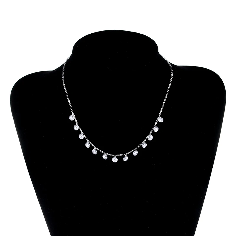 Стерлинговое Серебро 925 пробы, модное блестящее циркониевое женское короткое ожерелье на цепочке, Дамское ожерелье, ювелирное изделие, свадебный подарок, акция