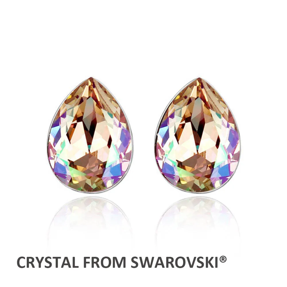 MS серьги-гвоздики Betti в форме груши с необычным камнем и кристаллами Swarovski для женщин, Лидер продаж, подарки для девочек, подарки на выпускной - Окраска металла: Crystal LUMG