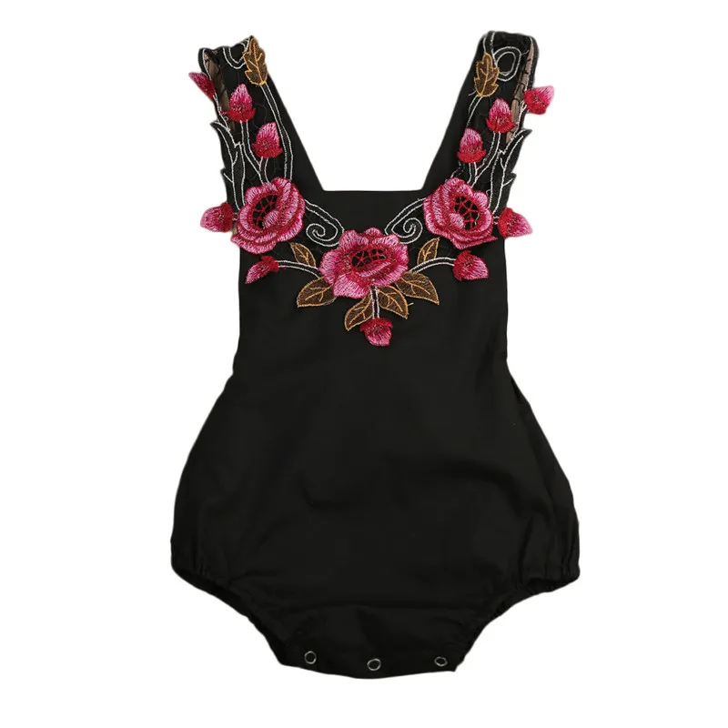 Bodysuits Big Rose Flower Newborn Baby Girls Bodysuit Jumpsuit Sleeveless Summer Girls Bodysuits Clothes infantil menina 0-24M