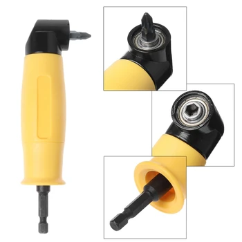 

90 Degree Angle Extension Right Driver Drilling Shank Screwdriver Magnetic 1/4 Inch Hex Drill Bit Socket Holder Adaptor