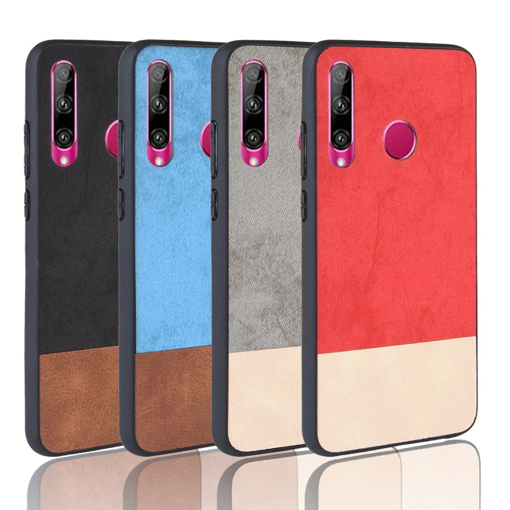 

Luxury Fabric Cloth + Leather Case for Huawei Honor 20 Lite 10i 20i 10 9 8 8X 8C 7C Nova 4 Cover Hard Back Non-Slip Phone Cases