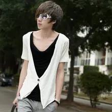 2016 Summer Non Mainstream False Two pieces Metrosexual Hip Hop T Shirt Men Brand Fashion