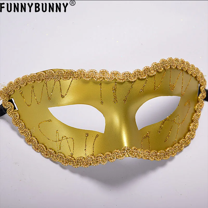 

FUNNYBUNNY Mardi Gras Half Masquerades Venetian Masks Costumes Party Accessory Mask Halloween Masquerade Masks PVC