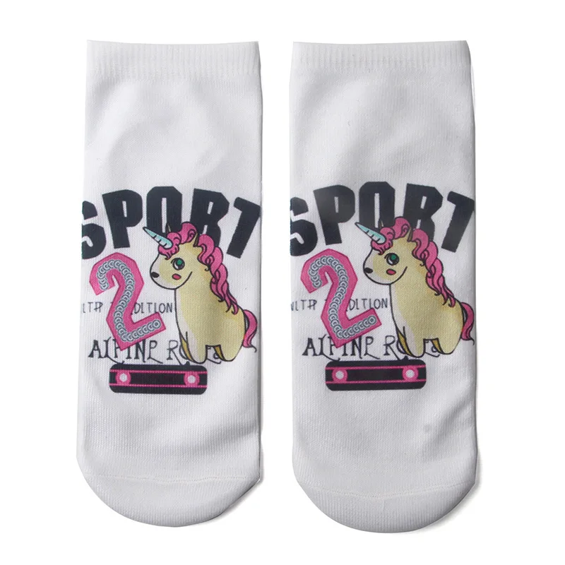 Новая мода 3D с принтом для мальчиков, модная одежда для девочек розовые носки с единорогами, подарок на день рождения, раздел-носки для детей хлопковые носки с низким вырезом забавные - Цвет: 10