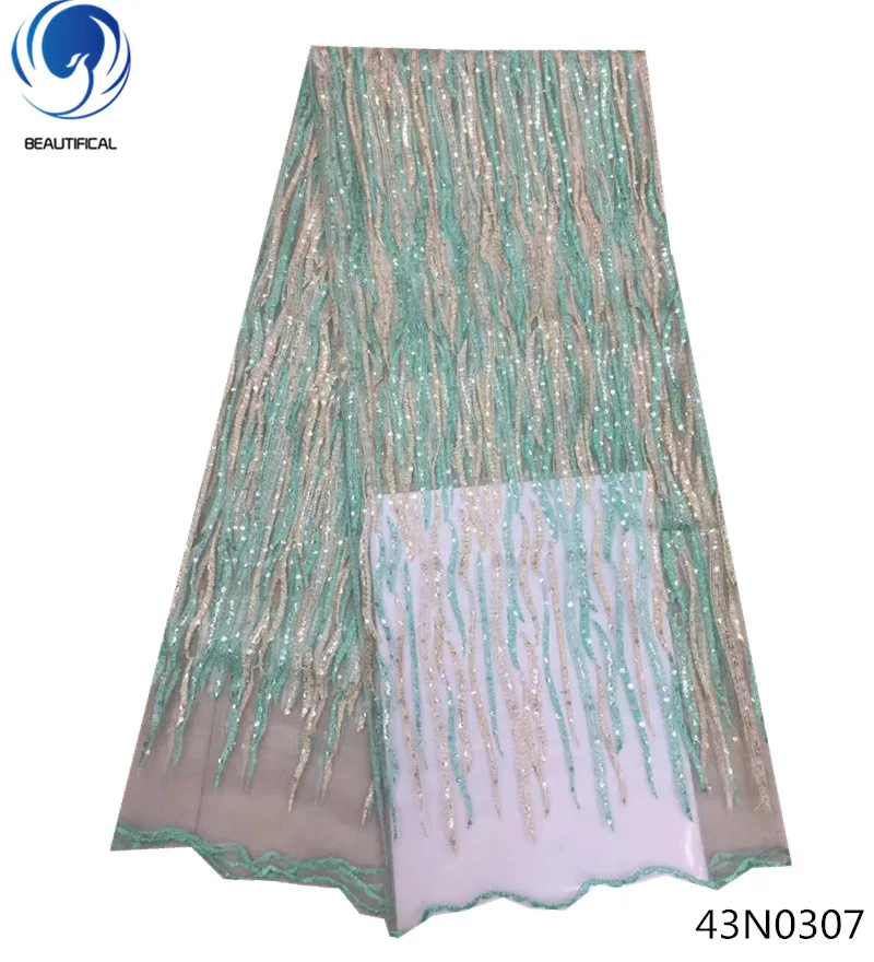 

Beautifical green lace fabric french lace material african lace fabric 2018 high quality lace 5yards per piece for lady 43N03