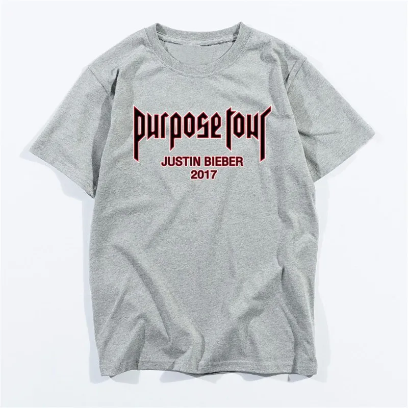 2017 purpose tour T-shirt Justin Bieber men's wear women's Bieber fear God T-shirt cotton hip-hop high street clothes