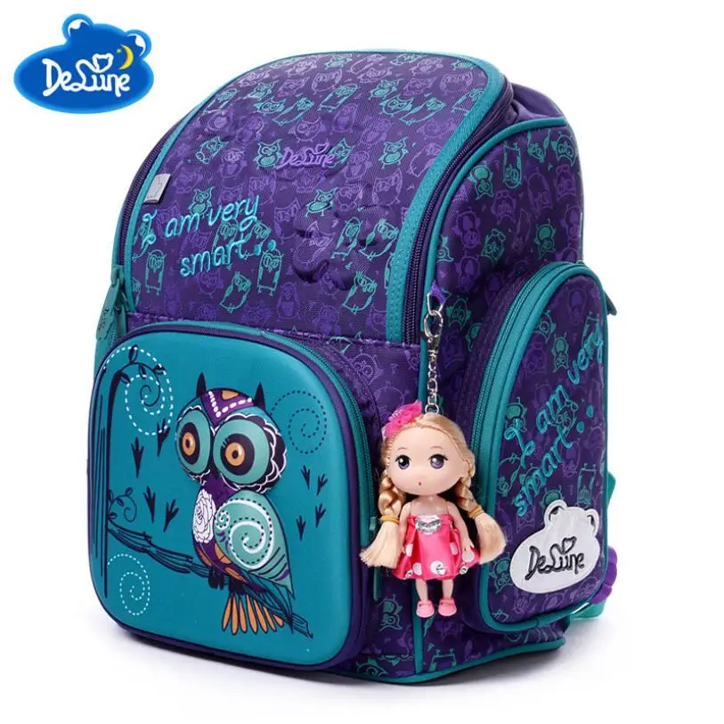 2018 3D Cartoon Owl School Backpack for Girls Boys Students School Bag Children's Orthopedic Backpacks mochila infantil