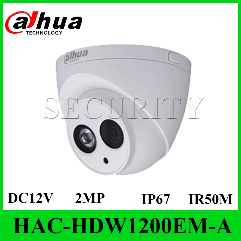 

Dahua HAC-HDW1200EM-A Original English Version 2MP HDCVI IR Eyeball Camera IR 50M IP67 with Logo