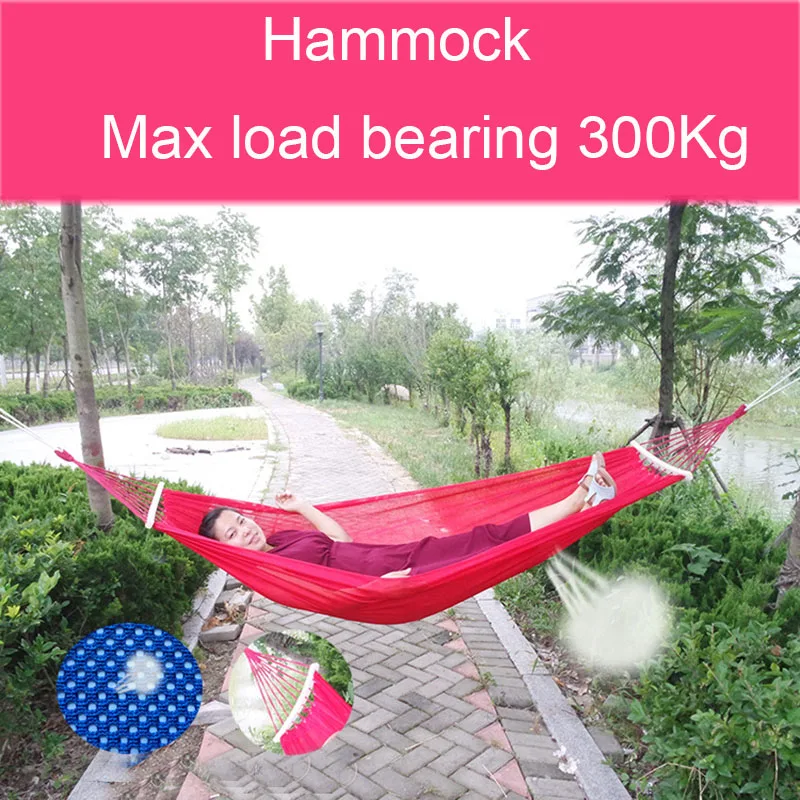 

1.9x1.5m Outdoor Hammock Hamak Hamac Hangmat Polyester Net Camping Double Person Hammocks Traveling Bushwalking Hammock