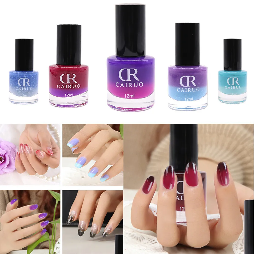 

12ML Temperature Change Nail Polish Color Temperature Control Health Nontoxic Nail art Oil 26 Color