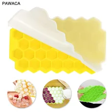 Pawaca сотовые кубики льда лоток 37 кубиков силиконовые льда производитель кубиков формы с крышками для мороженого вечерние для виски, коктейлей, холодных напитков