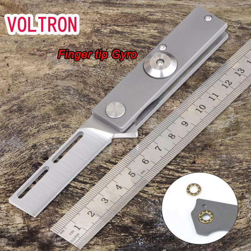 Voltron finger tip gyro min floding knife 440c steel blade and handle