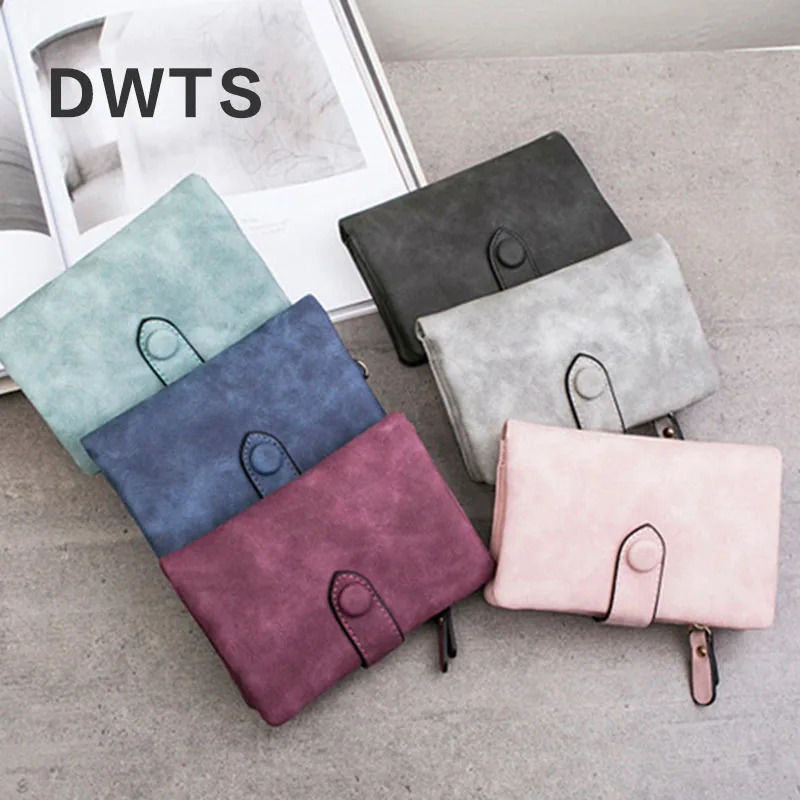  Wallet Female Leather Wallet Matte Wallet Short Cartera Mujer Cute Tri-fold Multi-card Female Walle