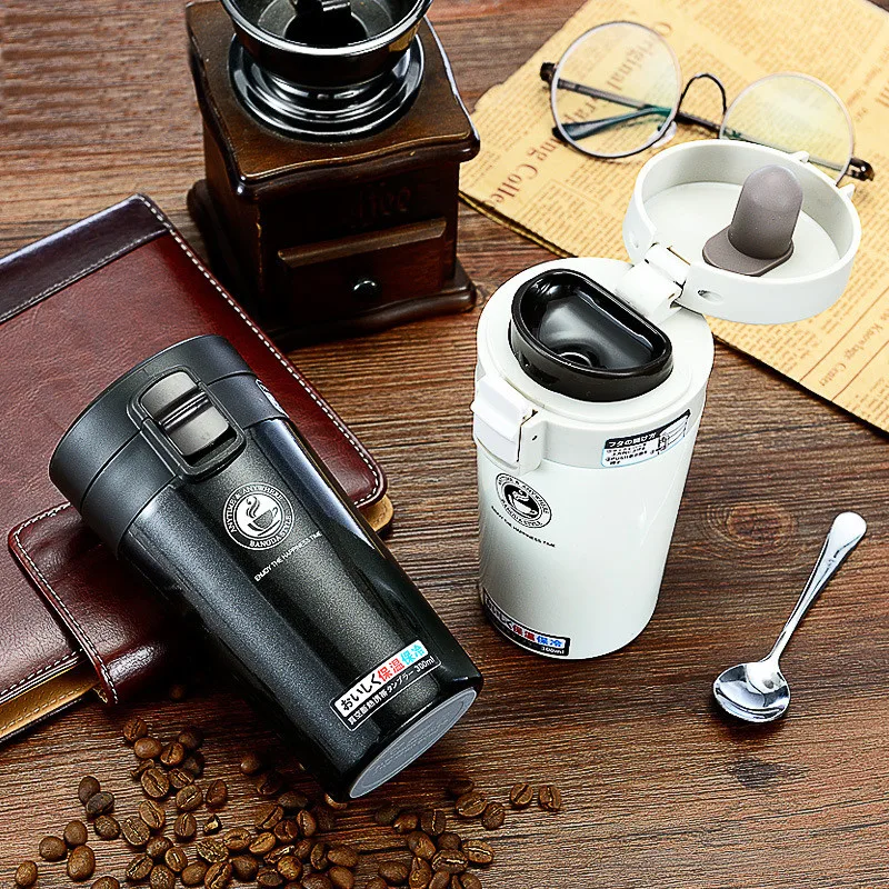 Portable Coffee Thermos Thermal Cup Vacuum Flask Heat Water Bottle