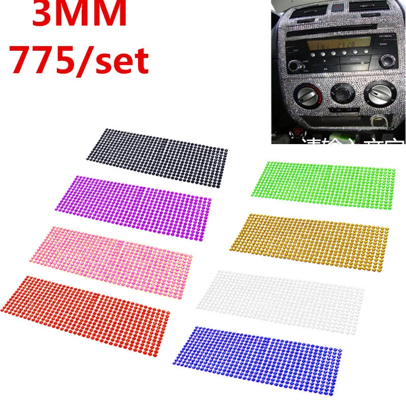 

IZTOSS Car 775 Pcs/set 3mm Diy Decal Mobile/PC Art Crystal Diamond Bling Rhinestone Self Adhesive Scrapbooking Stickers