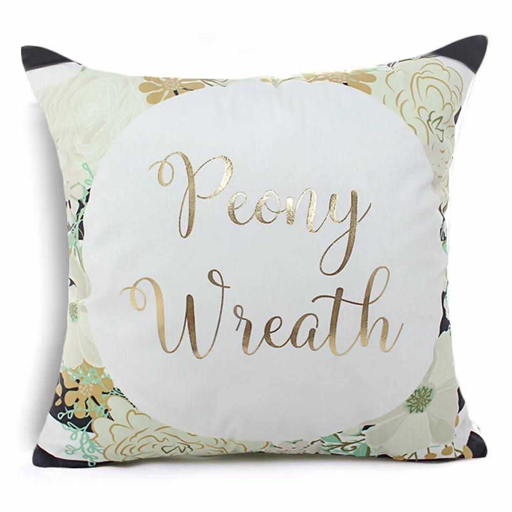 printed pillow cases Nordic Cotton Polyester Feather Printed Meaningful Words Home Decorative Pillow Cover