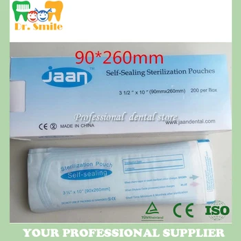 

90 * 260mm DENTAL SELF SEAL STERILIZATION POUCHES medical bag sterilization bags no need sealing machine 200 / box