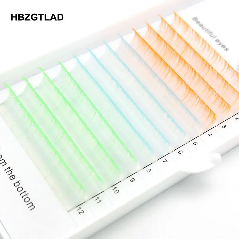 HBZGTLAD Новые C/D локоны 8-15 мм накладные ресницы градиентные синие зеленые оранжевые ресницы индивидуальные цветные ресницы искусственные ресницы для наращивания