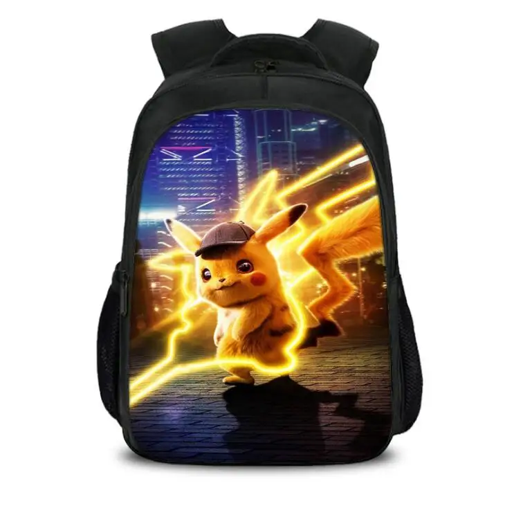 Новый детективный рюкзак Пикачу животные пепел гренинья Покемон повседневные школьные сумки для маленьких мальчиков девочек Mochila