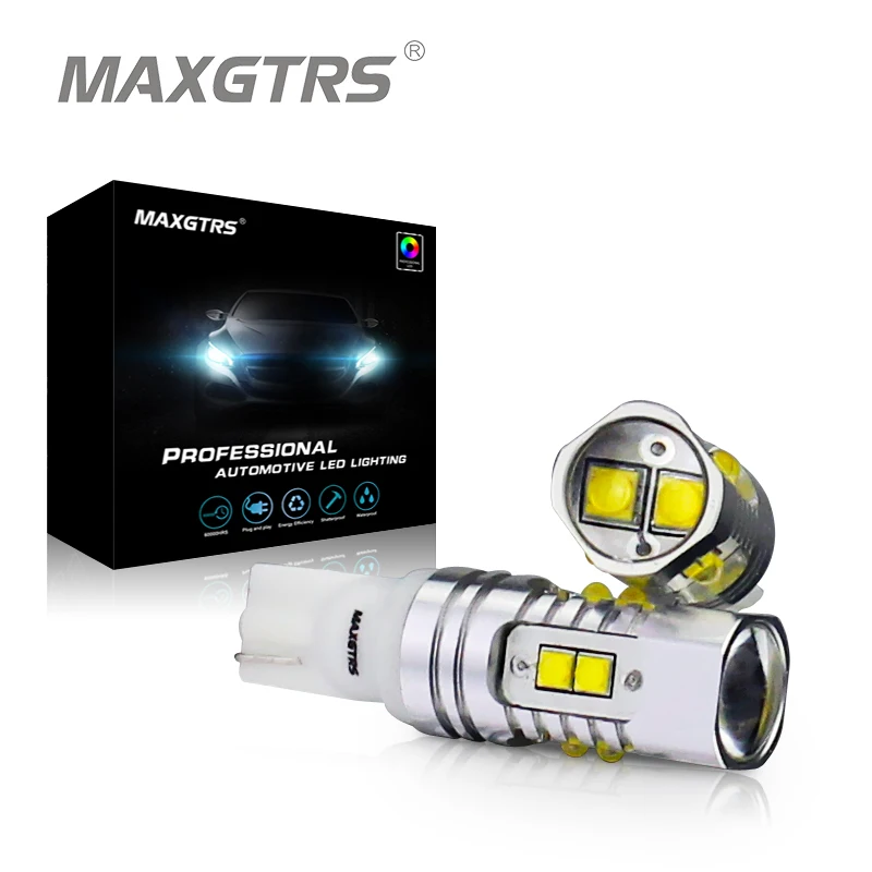 

2x T10 194 W5W CREE Chip Led White/Yellow 25W 50W With Len Projector Aluminum Case Bulbs DRL Car Interior Reverse Source Light