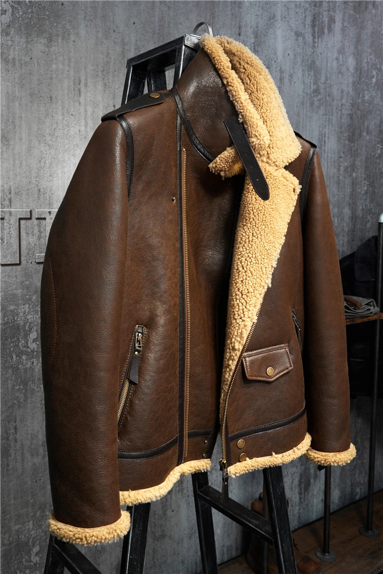 Для мужчин с меховой опушкой пальто Для Мужчин's Мех пальто куртка-бомбер B3 FLIGHT JACKET