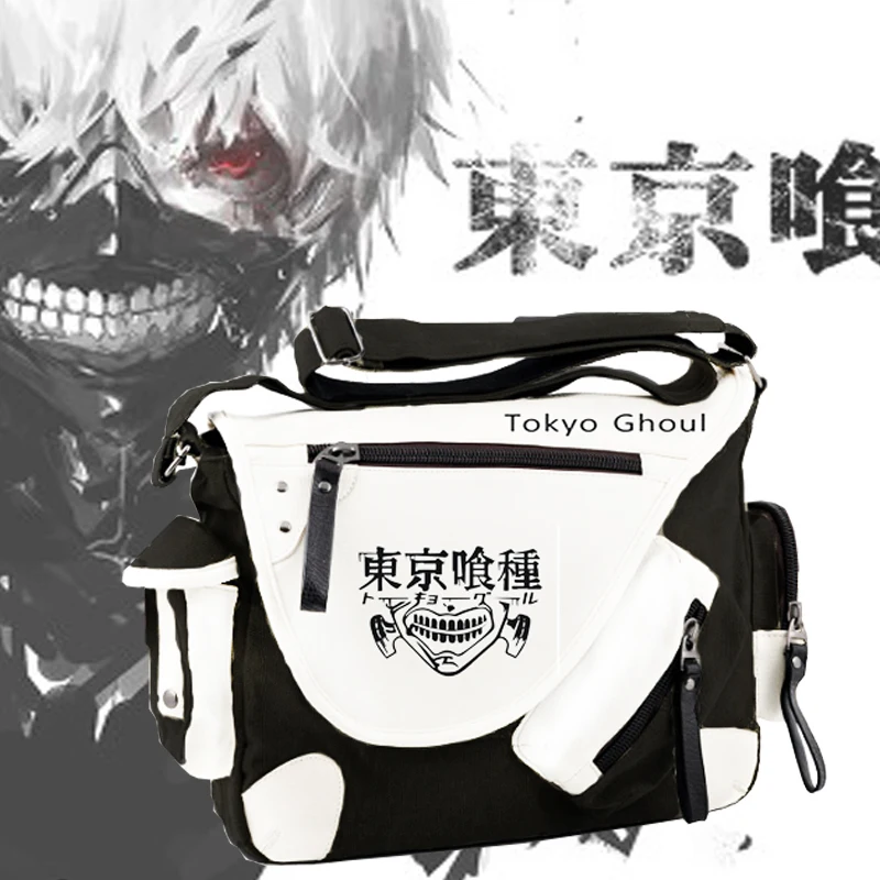 

Japan anime Tokyo Ghoul Cosplay Shoulder Bag PU+Canvas Crossbody Bags Schoolbags Messenger Bag for student gift