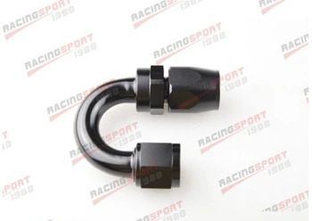 

-10 AN AN -10 180 DEGREE SWIVEL OIL FUEL LINE HOSE END FITTING ADAPTOR SHD-180D-10black