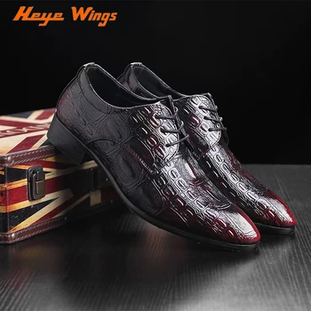 

Fashion crocodile pattern luxury Men's Oxford Shoes Lace-Up Formal Shoes Dress Shoes