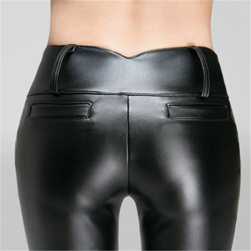 Брюки карандаш женские из ПУ кожи с завышенной талией|fashion trousers|pencil pantswomen fashion pants |
