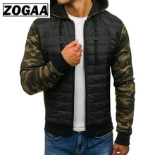 ZOGAA, мужские зимние куртки, парка размера плюс, камуфляж, полный рукав, пэтчворк, молния, худи, куртка, пальто, качественная, повседневная, парка для мужчин