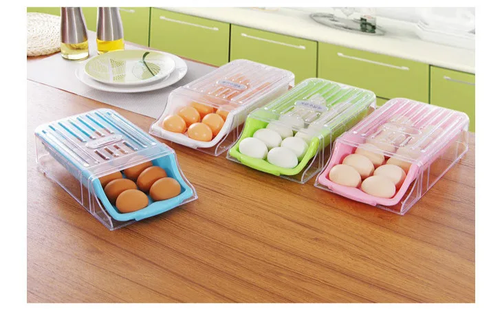 Контейнер для яиц, контейнер для хранения, ящик для холодильника, ящик для яиц с наклоном, легко подобрать место на кухне, ящик для хранения