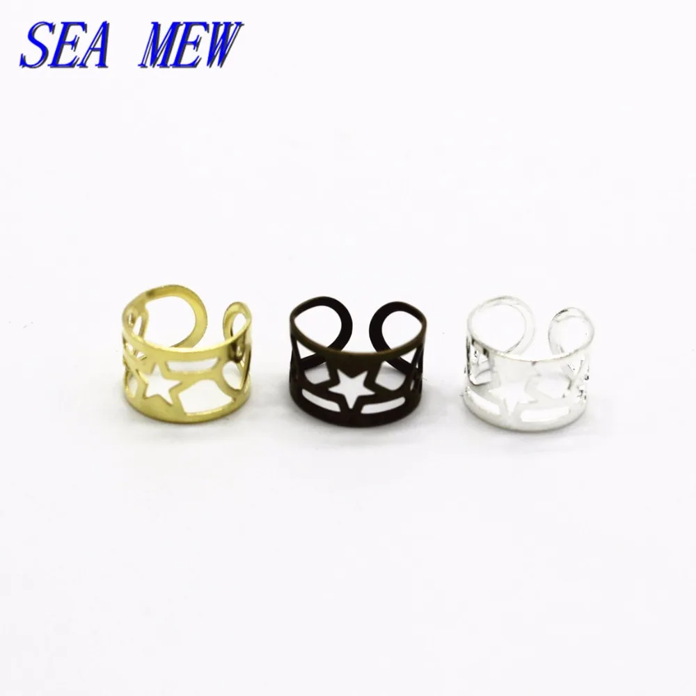 

SEA MEW 100PCS 9mm*6mm Unisex Punk Ear Cuff Wrap Earrings Jewelry Clip On Earrings Cartilage Clip Earring For Jewelry Making