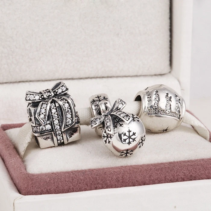 

Fits European Charms Bracelet and Necklace 925 Sterling Silver Charm Sets Christmas Charms Gift Beads for Women & Men Jewelry