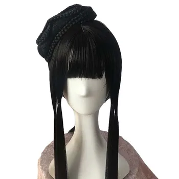 

80cm han dynasty princess cosplay hair for women masquerade party supplies vintage long straight hair maid cosplay