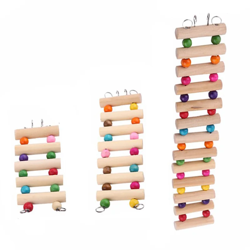 

1pcs Hamster Climbing Stairs Toy Guinea Pig Chinchilla Parrot Seesaw Exercise Play Toys Small Wooden Toys for Small Animals M10